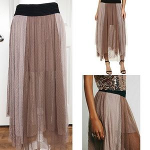 Free People | Maxi Layered Swiss Dot Tulle Skirt S